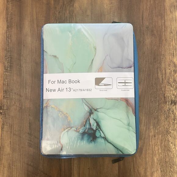 MacBook Air 13” 2018-2020 blue soft case with hardshell and charger pack cover - Picture 2 of 6